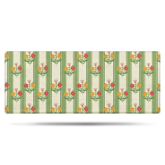 Pioneer Flower Floral Print Pattern Bathroom Rugs Mat, Non Slip Microfiber Bathroom Rug with Rubber Backing, Soft Mats for Bathroom Floor Tub Shower, 24"x60"