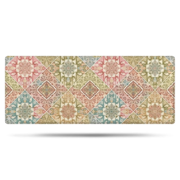 Pioneer Flower Floral Print Pattern Bathroom Rugs Mat, Non Slip Microfiber Bathroom Rug with Rubber Backing, Soft Mats for Bathroom Floor Tub Shower, 24"x60"