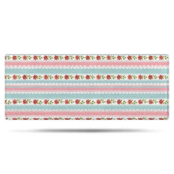 Pioneer Flower Floral Print Pattern Bathroom Rugs Mat, Non Slip Microfiber Bathroom Rug with Rubber Backing, Soft Mats for Bathroom Floor Tub Shower, 24"x60"