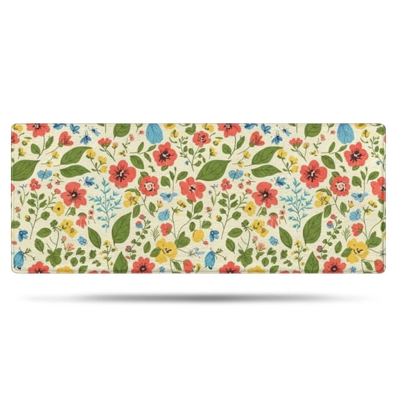 Pioneer Flower Floral Print Pattern Bathroom Rugs Mat, Non Slip Microfiber Bathroom Rug with Rubber Backing, Soft Mats for Bathroom Floor Tub Shower, 24"x60"