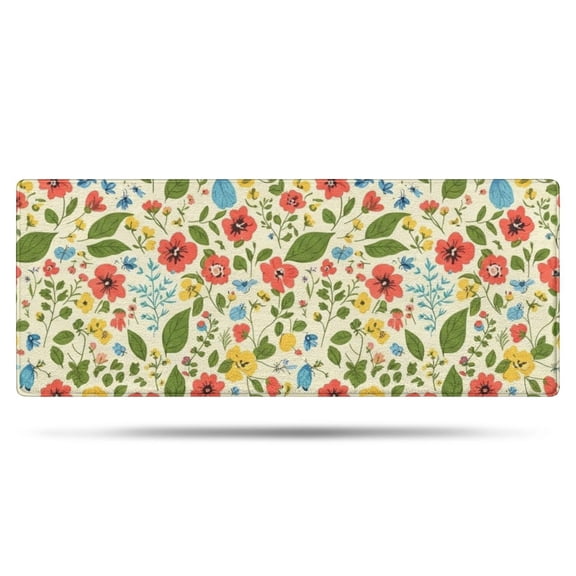 Pioneer Flower Floral Print Pattern Bathroom Rugs Mat, Non Slip Microfiber Bathroom Rug with Rubber Backing, Soft Mats for Bathroom Floor Tub Shower, 24"x60"