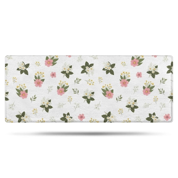 Pioneer Flower Floral Print Pattern Bathroom Rugs Mat, Non Slip Microfiber Bathroom Rug with Rubber Backing, Soft Mats for Bathroom Floor Tub Shower, 24"x60"