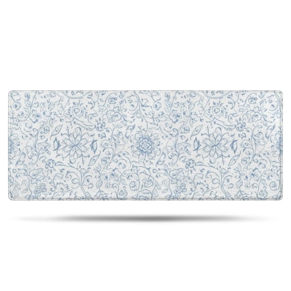 Pioneer Flower Floral Print Pattern Bathroom Rugs Mat, Non Slip Microfiber Bathroom Rug with Rubber Backing, Soft Mats for Bathroom Floor Tub Shower, 24"x60"