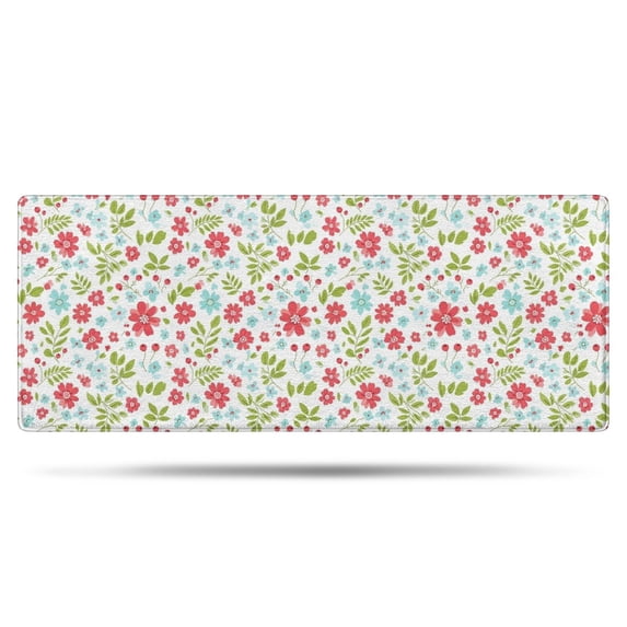 Pioneer Flower Floral Print Pattern Bathroom Rugs Mat, Non Slip Microfiber Bathroom Rug with Rubber Backing, Soft Mats for Bathroom Floor Tub Shower, 24"x60"
