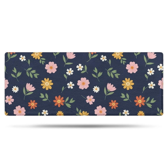 Pioneer Flower Floral Print Pattern Bathroom Rugs Mat, Non Slip Microfiber Bathroom Rug with Rubber Backing, Soft Mats for Bathroom Floor Tub Shower, 24"x60"