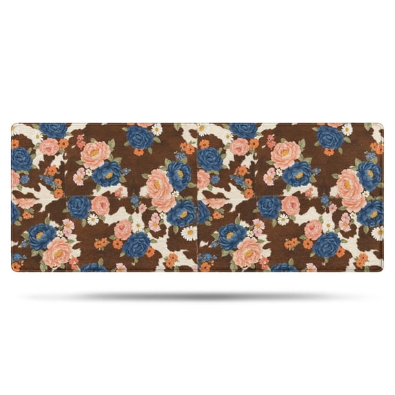 Pioneer Flower Floral Print Pattern Bathroom Rugs Mat, Non Slip Microfiber Bathroom Rug with Rubber Backing, Soft Mats for Bathroom Floor Tub Shower, 24"x60"