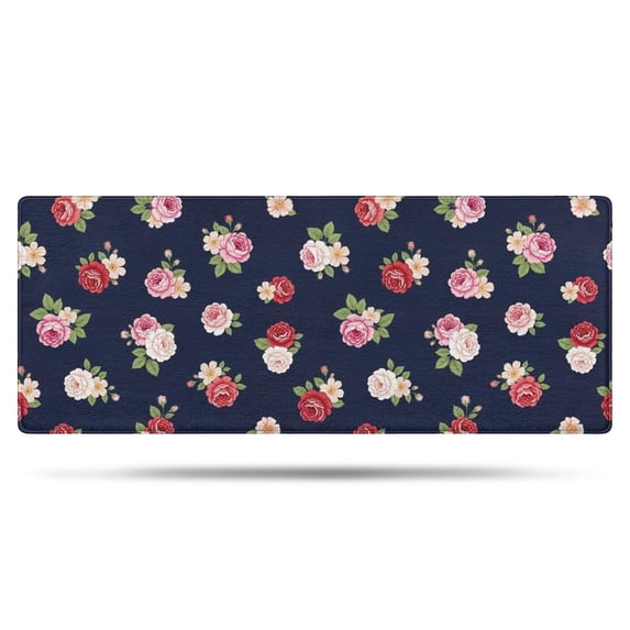 Pioneer Flower Floral Print Pattern Bathroom Rugs Mat, Non Slip Microfiber Bathroom Rug with Rubber Backing, Soft Mats for Bathroom Floor Tub Shower, 24"x60"
