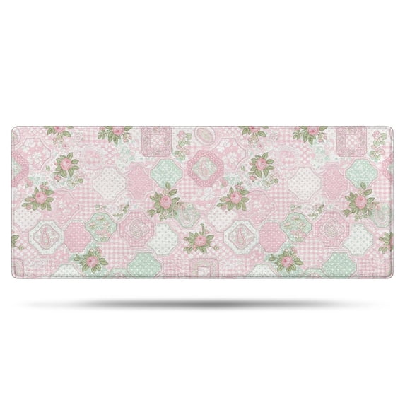 Pioneer Flower Floral Print Pattern Bathroom Rugs Mat, Non Slip Microfiber Bathroom Rug with Rubber Backing, Soft Mats for Bathroom Floor Tub Shower, 24"x60"