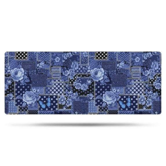 Pioneer Flower Floral Print Pattern Bathroom Rugs Mat, Non Slip Microfiber Bathroom Rug with Rubber Backing, Soft Mats for Bathroom Floor Tub Shower, 24"x60"