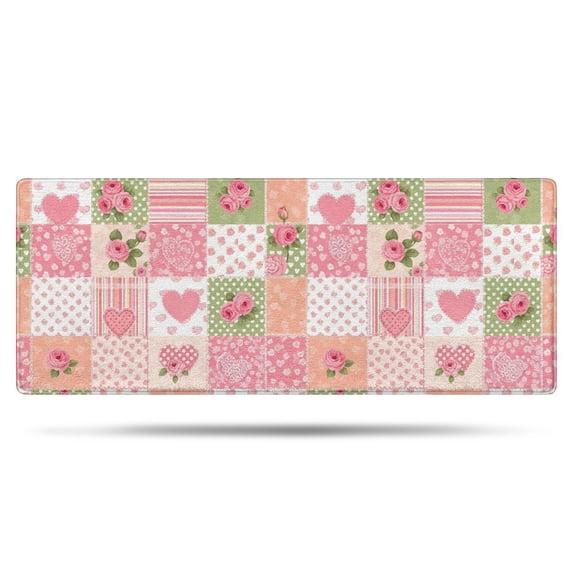 Pioneer Flower Floral Print Pattern Bathroom Rugs Mat, Non Slip Microfiber Bathroom Rug with Rubber Backing, Soft Mats for Bathroom Floor Tub Shower, 24"x60"