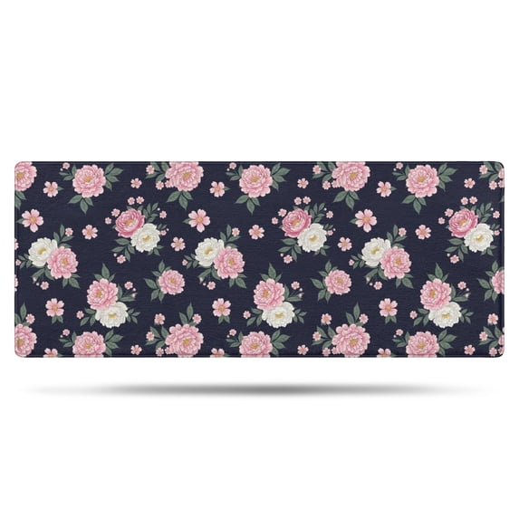 Pioneer Flower Floral Print Pattern Bathroom Rugs Mat, Non Slip Microfiber Bathroom Rug with Rubber Backing, Soft Mats for Bathroom Floor Tub Shower, 24"x60"
