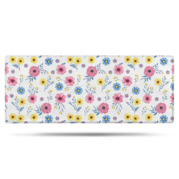 Pioneer Flower Floral Print Pattern Bathroom Rugs Mat, Non Slip Microfiber Bathroom Rug with Rubber Backing, Soft Mats for Bathroom Floor Tub Shower, 24"x60"