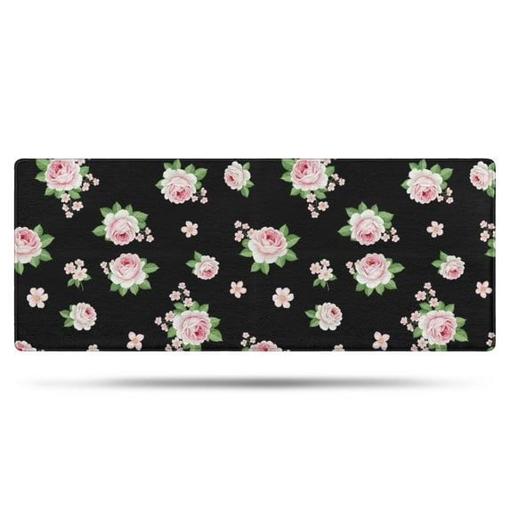 Pioneer Flower Floral Print Pattern Bathroom Rugs Mat, Non Slip Microfiber Bathroom Rug with Rubber Backing, Soft Mats for Bathroom Floor Tub Shower, 24"x60"
