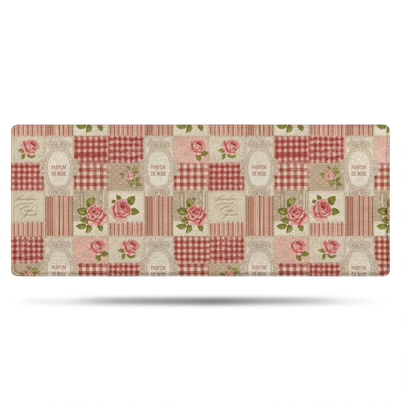 Pioneer Flower Floral Print Pattern Bathroom Rugs Mat, Non Slip Microfiber Bathroom Rug with Rubber Backing, Soft Mats for Bathroom Floor Tub Shower, 24"x60"