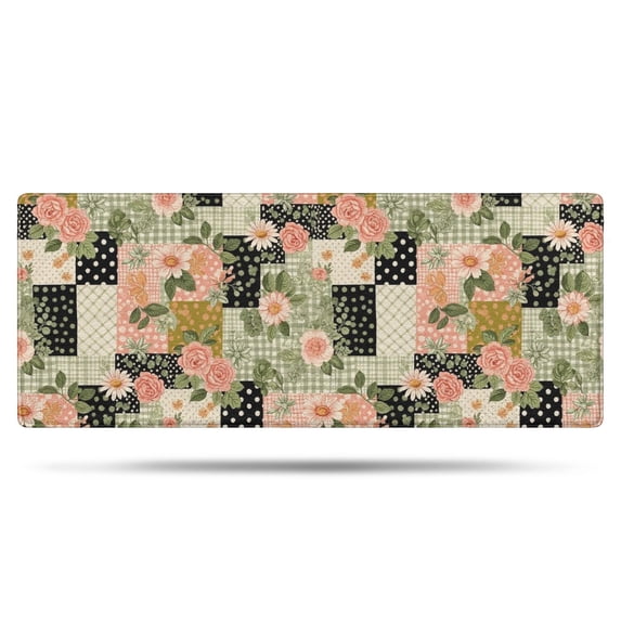 Pioneer Flower Floral Print Pattern Bathroom Rugs Mat, Non Slip Microfiber Bathroom Rug with Rubber Backing, Soft Mats for Bathroom Floor Tub Shower, 24"x60"