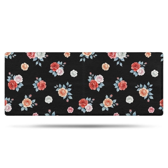 Pioneer Flower Floral Print Pattern Bathroom Rugs Mat, Non Slip Microfiber Bathroom Rug with Rubber Backing, Soft Mats for Bathroom Floor Tub Shower, 24"x60"