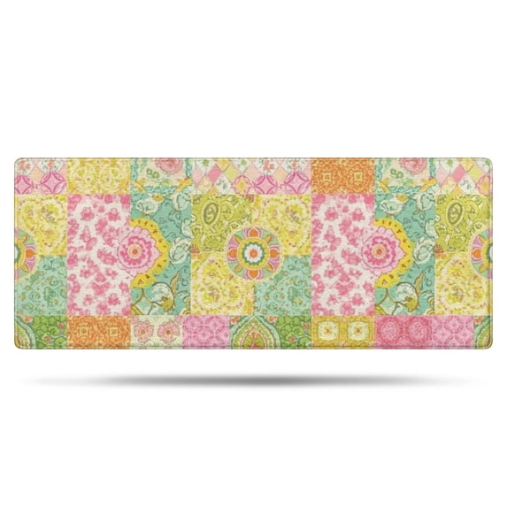 Pioneer Flower Floral Print Pattern Bathroom Rugs Mat, Non Slip Microfiber Bathroom Rug with Rubber Backing, Soft Mats for Bathroom Floor Tub Shower, 24"x60"