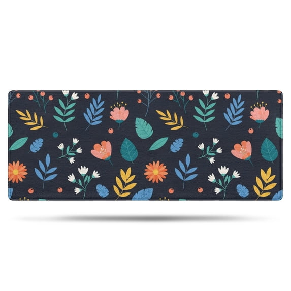 Pioneer Flower Floral Print Pattern Bathroom Rugs Mat, Non Slip Microfiber Bathroom Rug with Rubber Backing, Soft Mats for Bathroom Floor Tub Shower, 24"x60"