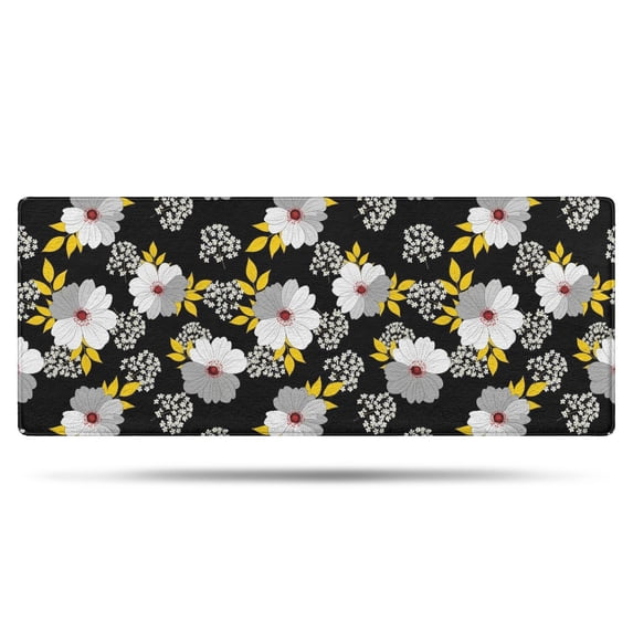 Pioneer Flower Floral Print Pattern Bathroom Rugs Mat, Non Slip Microfiber Bathroom Rug with Rubber Backing, Soft Mats for Bathroom Floor Tub Shower, 24"x60"