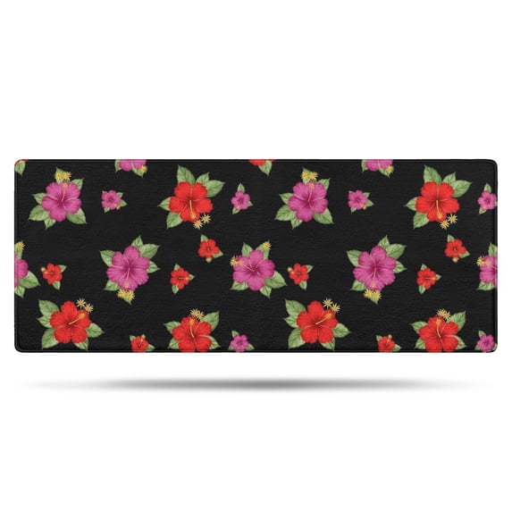 Pioneer Flower Floral Print Pattern Bathroom Rugs Mat, Non Slip Microfiber Bathroom Rug with Rubber Backing, Soft Mats for Bathroom Floor Tub Shower, 24"x60"