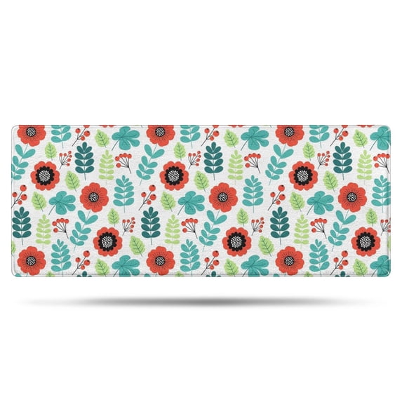 Pioneer Flower Floral Print Pattern Bathroom Rugs Mat, Non Slip Microfiber Bathroom Rug with Rubber Backing, Soft Mats for Bathroom Floor Tub Shower, 24"x60"