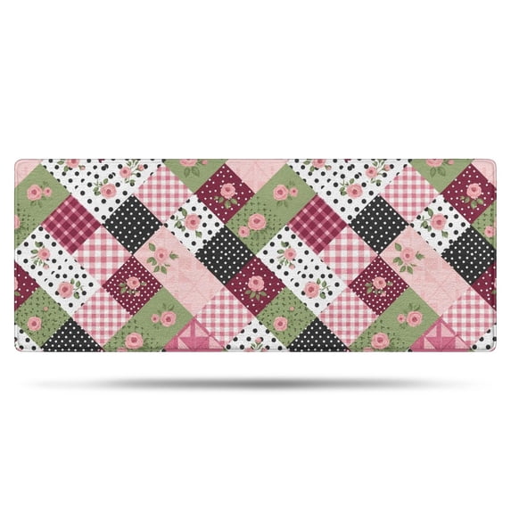 Pioneer Flower Floral Print Pattern Bathroom Rugs Mat, Non Slip Microfiber Bathroom Rug with Rubber Backing, Soft Mats for Bathroom Floor Tub Shower, 24"x60"