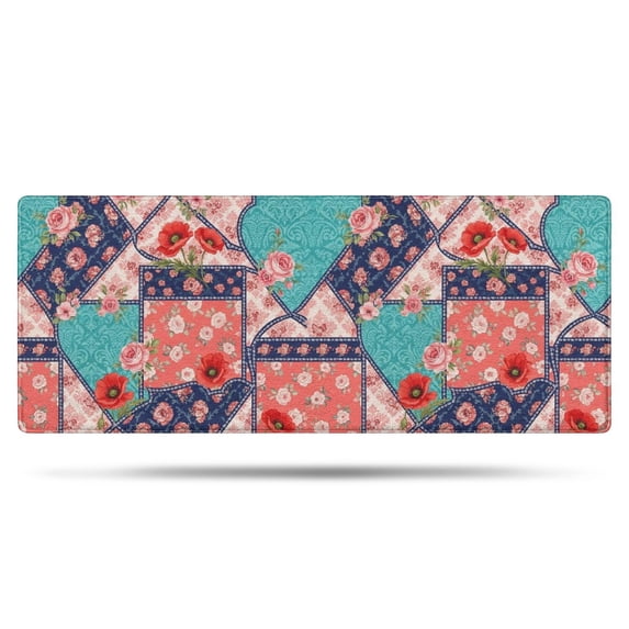 Pioneer Flower Floral Print Pattern Bathroom Rugs Mat, Non Slip Microfiber Bathroom Rug with Rubber Backing, Soft Mats for Bathroom Floor Tub Shower, 24"x60"