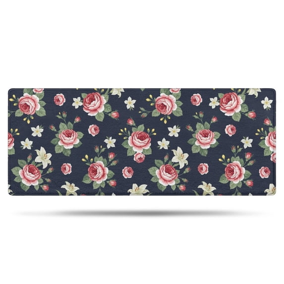 Pioneer Flower Floral Print Pattern Bathroom Rugs Mat, Non Slip Microfiber Bathroom Rug with Rubber Backing, Soft Mats for Bathroom Floor Tub Shower, 24"x60"
