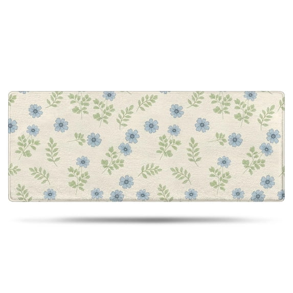 Pioneer Flower Floral Print Pattern Bathroom Rugs Mat, Non Slip Microfiber Bathroom Rug with Rubber Backing, Soft Mats for Bathroom Floor Tub Shower, 24"x60"