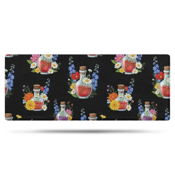 Pioneer Flower Floral Print Pattern Bathroom Rugs Mat, Non Slip Microfiber Bathroom Rug with Rubber Backing, Soft Mats for Bathroom Floor Tub Shower, 24"x60"