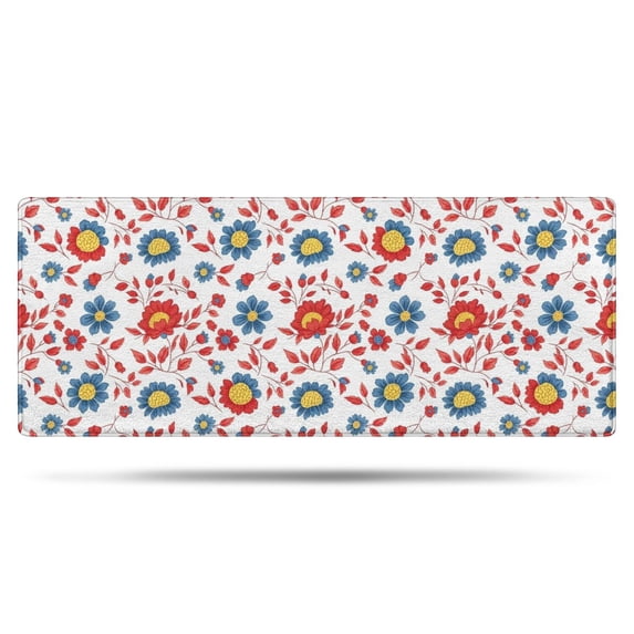 Pioneer Flower Floral Print Pattern Bathroom Rugs Mat, Non Slip Microfiber Bathroom Rug with Rubber Backing, Soft Mats for Bathroom Floor Tub Shower, 24"x60"