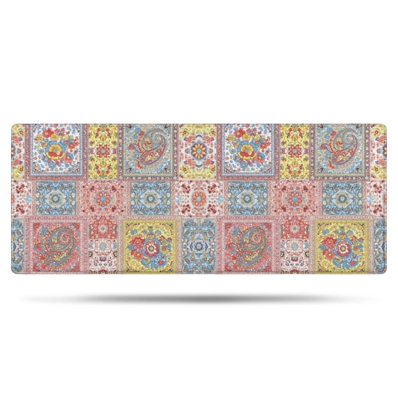 Pioneer Flower Floral Print Pattern Bathroom Rugs Mat, Non Slip Microfiber Bathroom Rug with Rubber Backing, Soft Mats for Bathroom Floor Tub Shower, 24"x60"