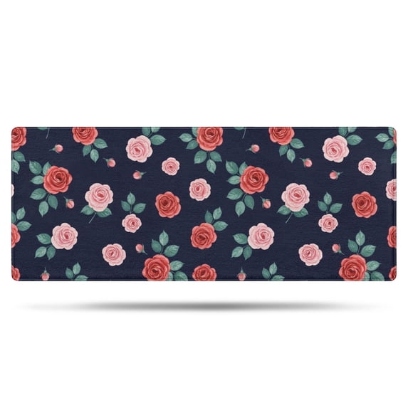 Pioneer Flower Floral Print Pattern Bathroom Rugs Mat, Non Slip Microfiber Bathroom Rug with Rubber Backing, Soft Mats for Bathroom Floor Tub Shower, 24"x60"