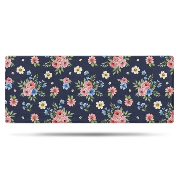 Pioneer Flower Floral Print Pattern Bathroom Rugs Mat, Non Slip Microfiber Bathroom Rug with Rubber Backing, Soft Mats for Bathroom Floor Tub Shower, 24"x60"