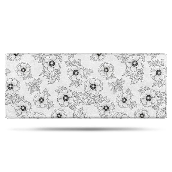 Pioneer Flower Floral Print Pattern Bathroom Rugs Mat, Non Slip Microfiber Bathroom Rug with Rubber Backing, Soft Mats for Bathroom Floor Tub Shower, 24"x60"
