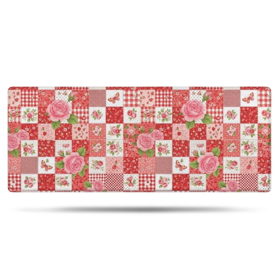 Pioneer Flower Floral Print Pattern Bathroom Rugs Mat, Non Slip Microfiber Bathroom Rug with Rubber Backing, Soft Mats for Bathroom Floor Tub Shower, 24"x60"