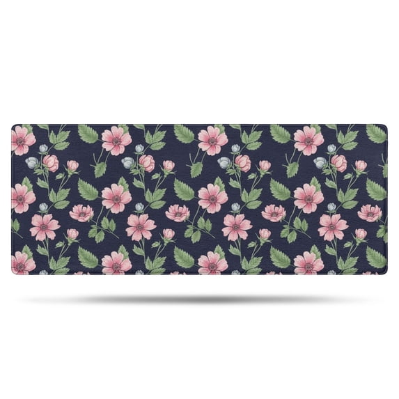Pioneer Flower Floral Print Pattern Bathroom Rugs Mat, Non Slip Microfiber Bathroom Rug with Rubber Backing, Soft Mats for Bathroom Floor Tub Shower, 24"x60"
