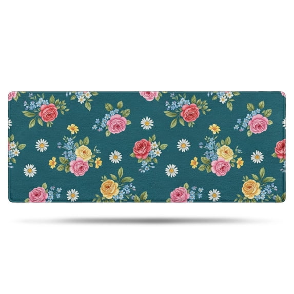 Pioneer Flower Floral Print Pattern Bathroom Rugs Mat, Non Slip Microfiber Bathroom Rug with Rubber Backing, Soft Mats for Bathroom Floor Tub Shower, 24"x60"