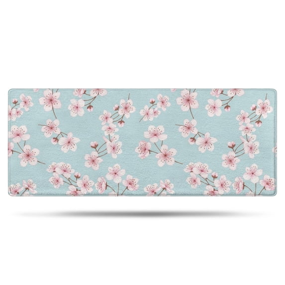 Pioneer Flower Floral Print Pattern Bathroom Rugs Mat, Non Slip Microfiber Bathroom Rug with Rubber Backing, Soft Mats for Bathroom Floor Tub Shower, 24"x60"