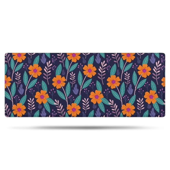 Pioneer Flower Floral Print Pattern Bathroom Rugs Mat, Non Slip Microfiber Bathroom Rug with Rubber Backing, Soft Mats for Bathroom Floor Tub Shower, 24"x60"