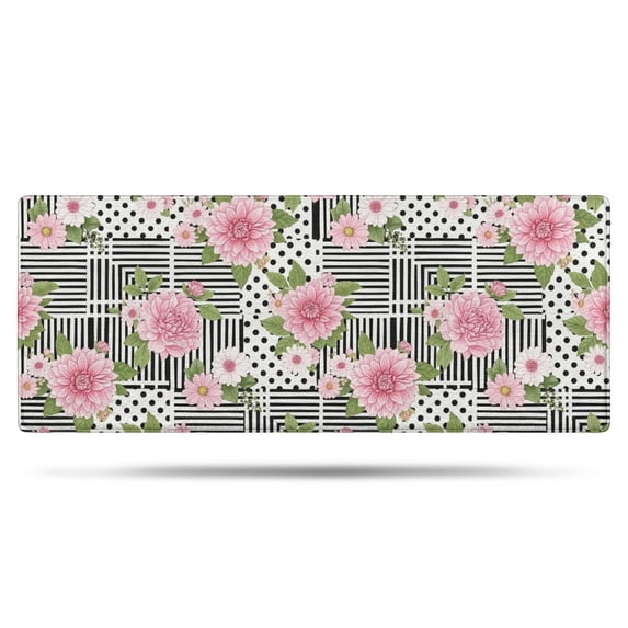 Pioneer Flower Floral Print Pattern Bathroom Rugs Mat, Non Slip Microfiber Bathroom Rug with Rubber Backing, Soft Mats for Bathroom Floor Tub Shower, 24"x60"