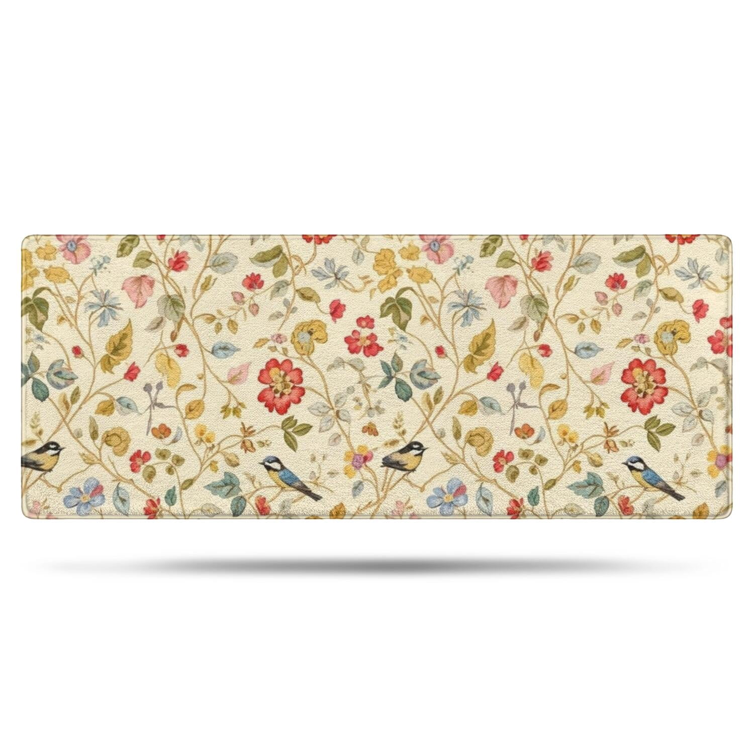 Pioneer Flower Floral Print Pattern Bathroom Rugs Mat, Non Slip Microfiber Bathroom Rug with Rubber Backing, Soft Mats for Bathroom Floor Tub Shower, 24"x60"