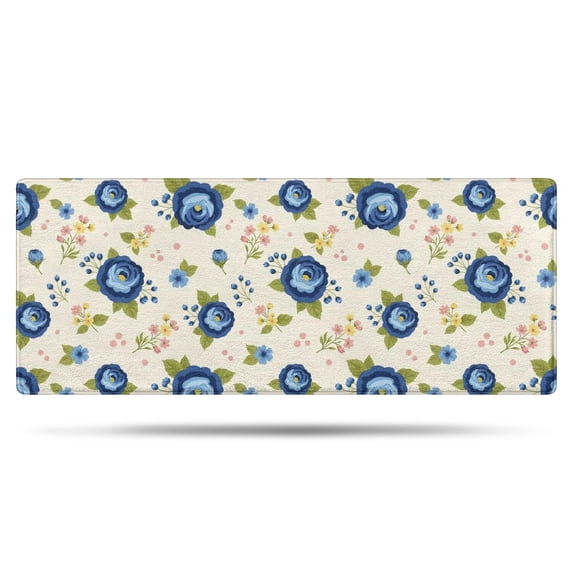 Pioneer Flower Floral Print Pattern Bathroom Rugs Mat, Non Slip Microfiber Bathroom Rug with Rubber Backing, Soft Mats for Bathroom Floor Tub Shower, 24"x60"
