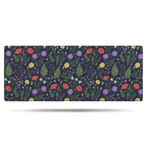 Pioneer Flower Floral Print Pattern Bathroom Rugs Mat, Non Slip Microfiber Bathroom Rug with Rubber Backing, Soft Mats for Bathroom Floor Tub Shower, 24"x60"