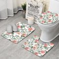 thumbnail image 1 of Pioneer Flower Floral Print Pattern Bathroom Rugs Sets 3 Piece,Toilet Cover Set,Absorbent Non Slip Bathroom Mats Sets with U-Shaped Contour Rug Toilet Rug Set, 1 of 5