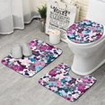 thumbnail image 1 of Pioneer Flower Floral Print Pattern Bathroom Rugs Sets 3 Piece,Toilet Cover Set,Absorbent Non Slip Bathroom Mats Sets with U-Shaped Contour Rug Toilet Rug Set, 1 of 5
