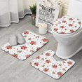 thumbnail image 1 of Pioneer Flower Floral Print Pattern Bathroom Rugs Sets 3 Piece,Toilet Cover Set,Absorbent Non Slip Bathroom Mats Sets with U-Shaped Contour Rug Toilet Rug Set, 1 of 5