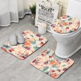thumbnail image 1 of Pioneer Flower Floral Print Pattern Bathroom Rugs Sets 3 Piece,Toilet Cover Set,Absorbent Non Slip Bathroom Mats Sets with U-Shaped Contour Rug Toilet Rug Set, 1 of 5