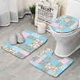 thumbnail image 1 of Pioneer Flower Floral Print Pattern Bathroom Rugs Sets 3 Piece,Toilet Cover Set,Absorbent Non Slip Bathroom Mats Sets with U-Shaped Contour Rug Toilet Rug Set, 1 of 5