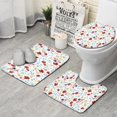 thumbnail image 1 of Pioneer Flower Floral Print Pattern Bathroom Rugs Sets 3 Piece,Toilet Cover Set,Absorbent Non Slip Bathroom Mats Sets with U-Shaped Contour Rug Toilet Rug Set, 1 of 5